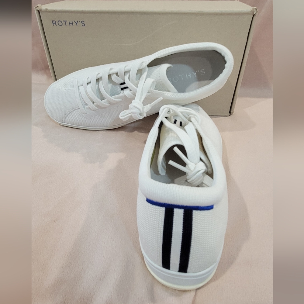 Rothy's White and Blue Men's Sneakers - Picture 8 of 9